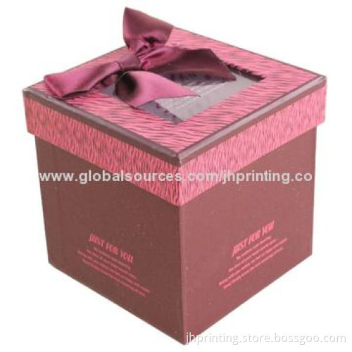 Elegant Gift Box with Bowknot, Made of Stiff Chipboard, OEM Orders are Welcome